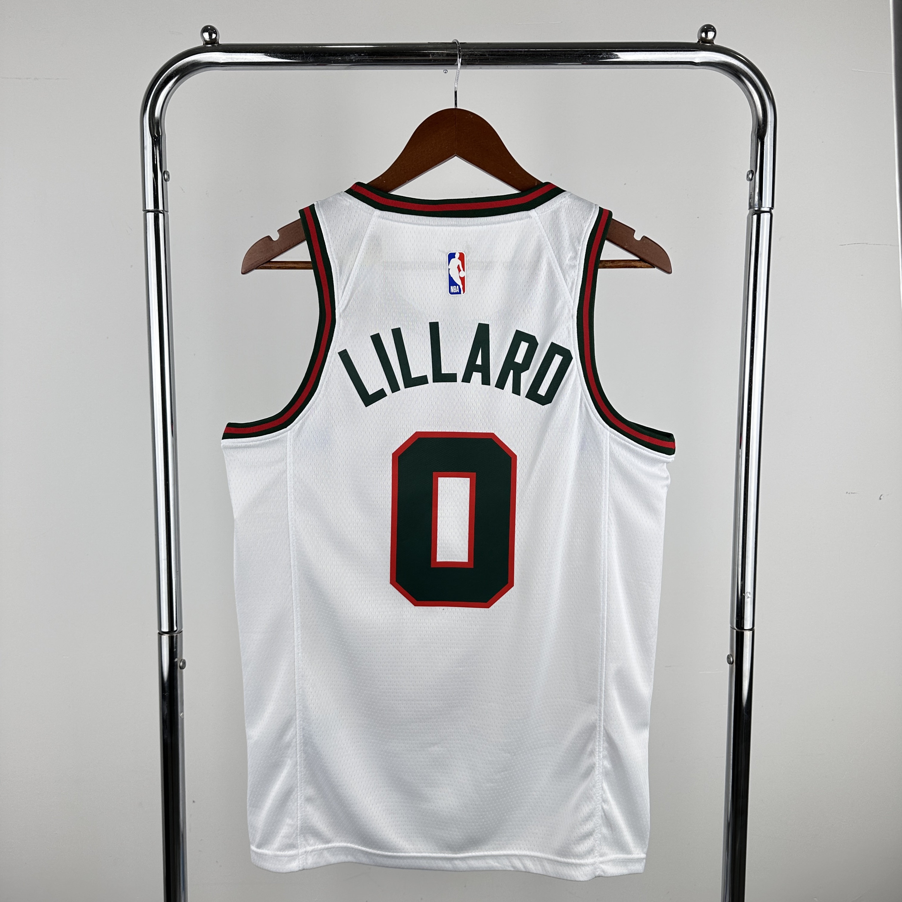 Men Milwaukee Bucks #0 Lillard White Throwback Nike 2024 NBA Jersey->philadelphia 76ers->NBA Jersey